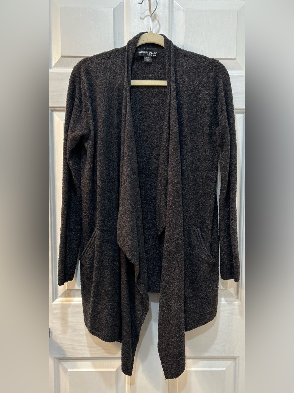 Barefoot Dreams Cozychic Lite Island Wrap Cardigan Sz S/M Pockets Gray Casual